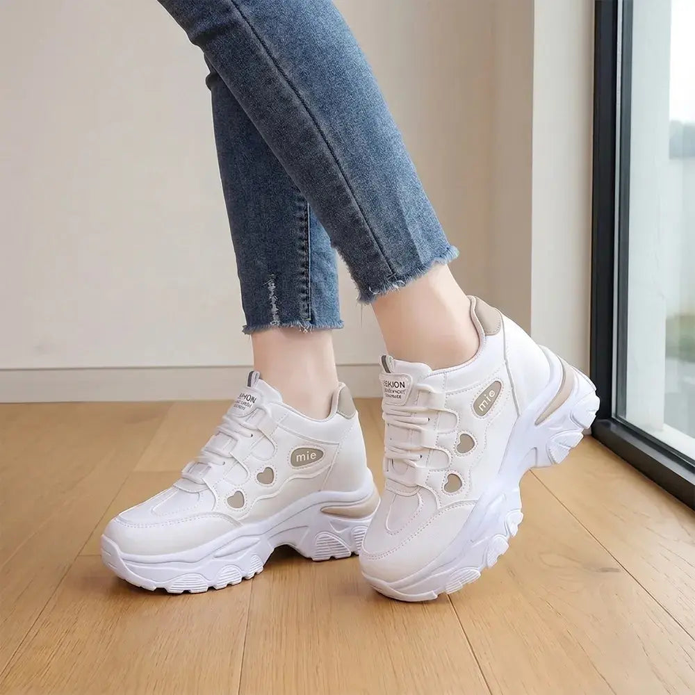 【35-42】👟 Adidași damă Chunky Dad cu platformă – înălțare ascunsă, șireturi, design color-block