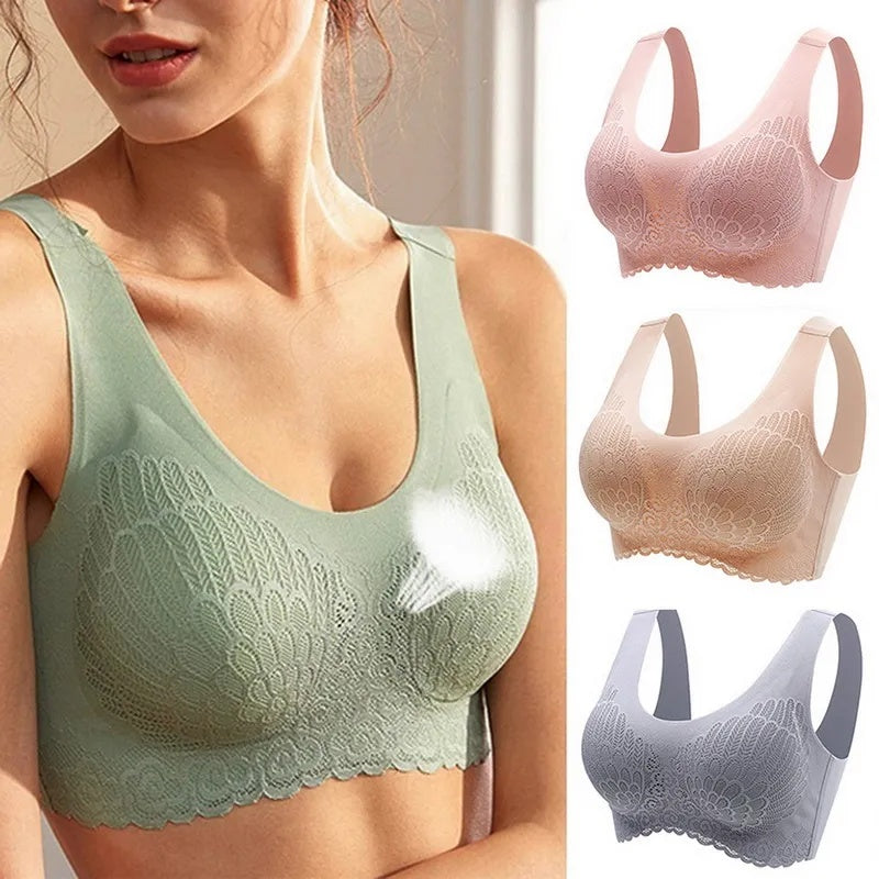 🔥🔥(49% zľava)👙【3balenie】ľadová hodvábna bezšvová čipka bez drôtu