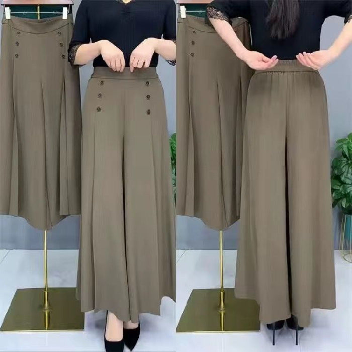 【45% OFF】💖 Fusta drapată de damă la modă, cu picioare largi și talie înaltă【M-5XL】