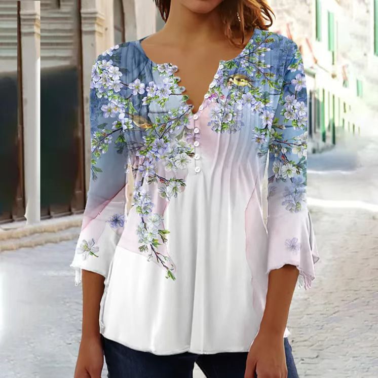 👕🥰【Oferta limitált ideig 】[S-5XL] Elegáns női póló V-nyakkivágással