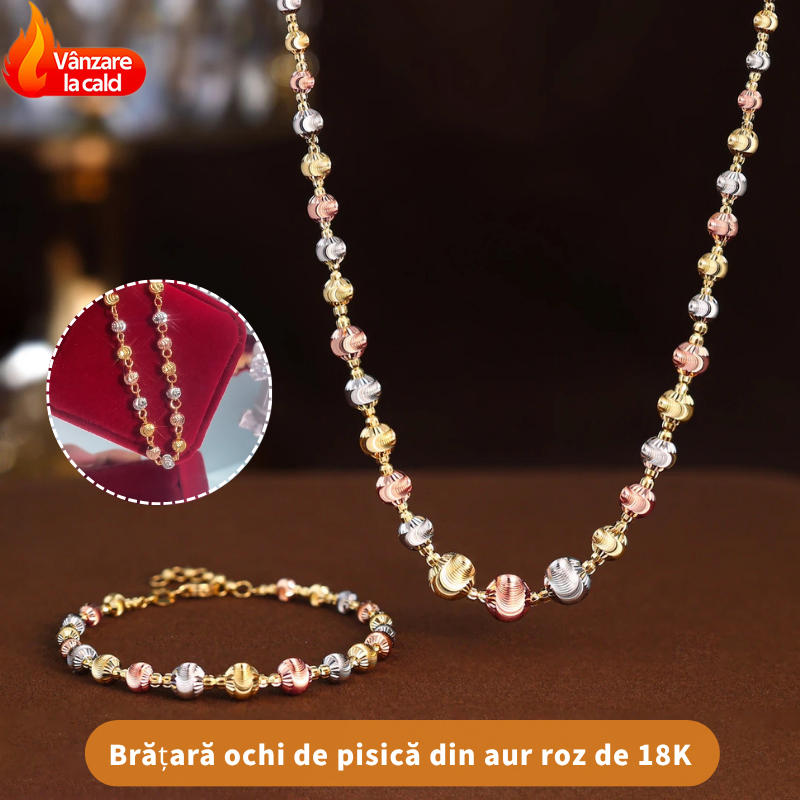 🎁🔥✨18 karátos rozé arany macskaszem karkötő