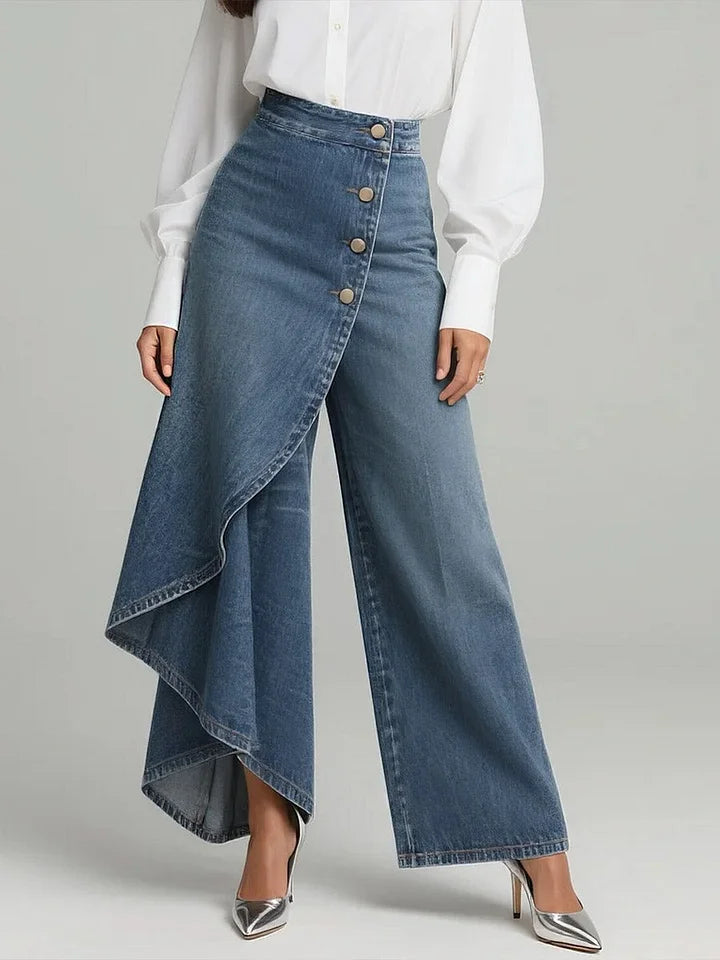 🥇Spodnie jeansowe damskie z wysokim stanem, luźny krój, wygodne w noszeniu, elegancki i modny design