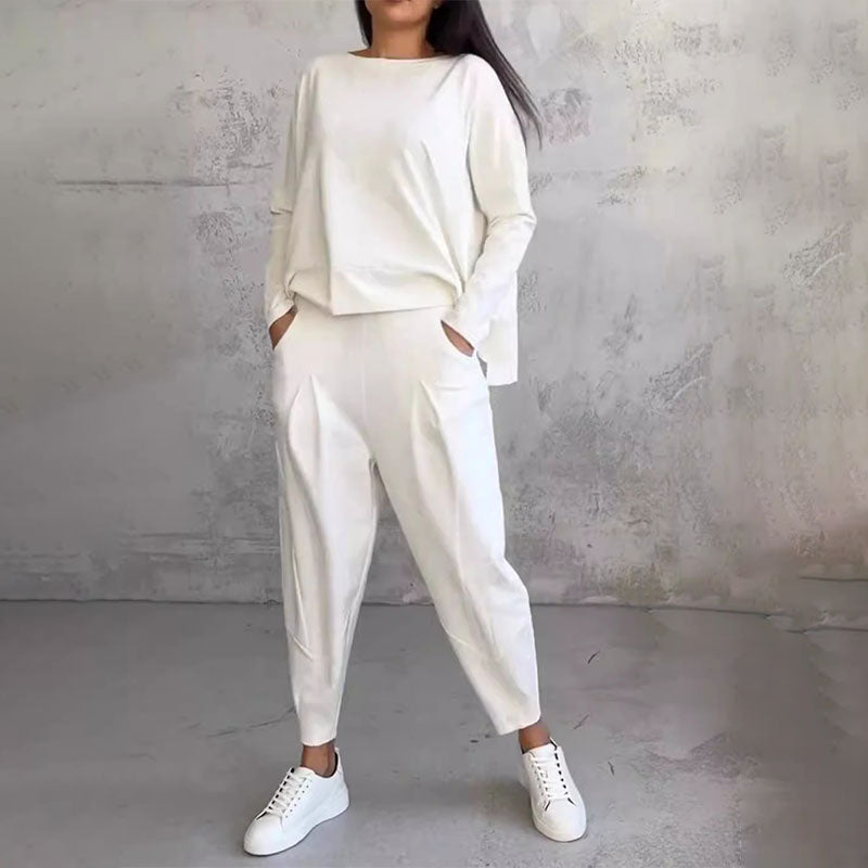 💥💥Set sport casual din bumbac pentru femei, top + pantaloni