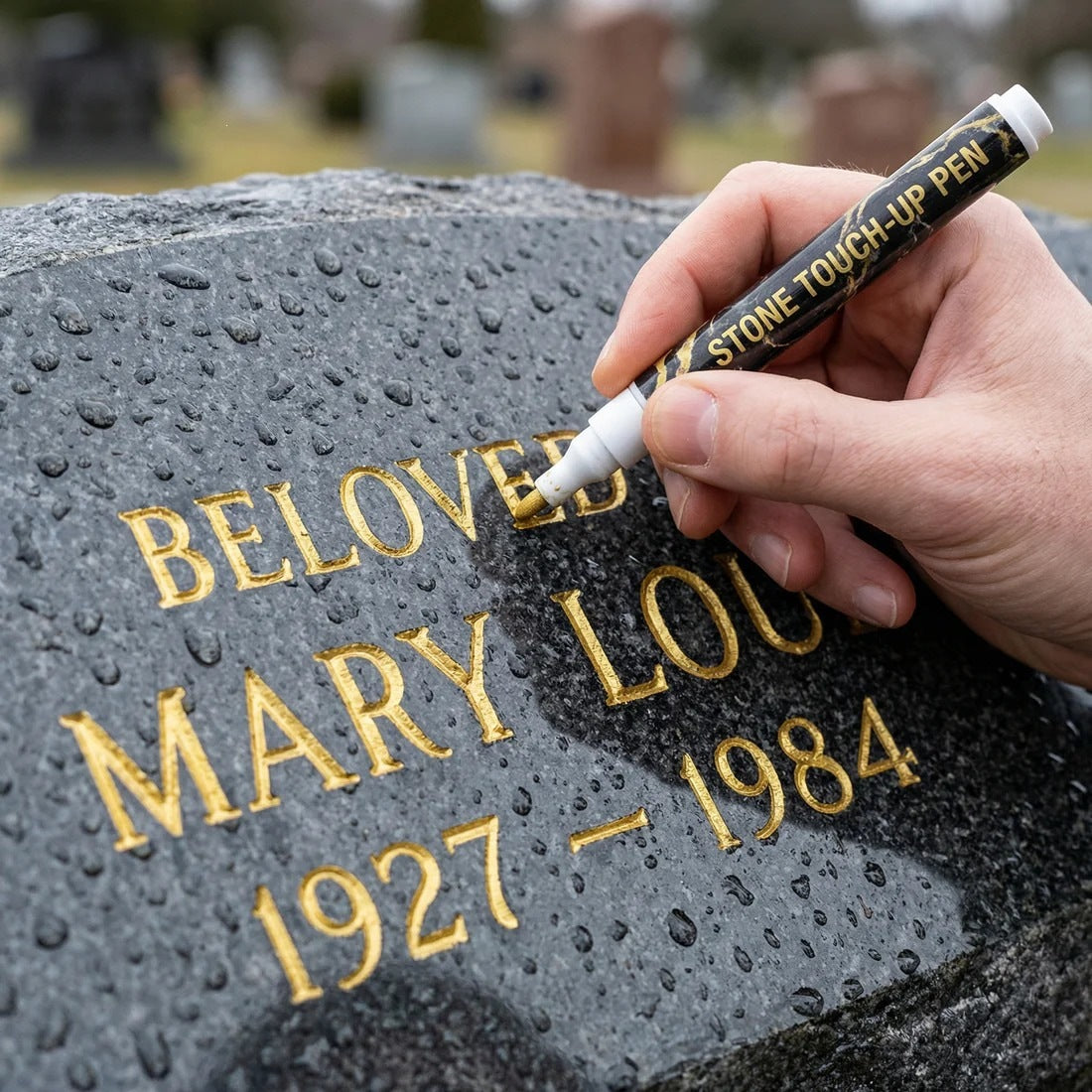 🐦【Cumpără unul, al doilea gratuit】【2 bucăți】Marker auriu pentru pietre funerare, destinat refacerii inscripțiilor decolorate