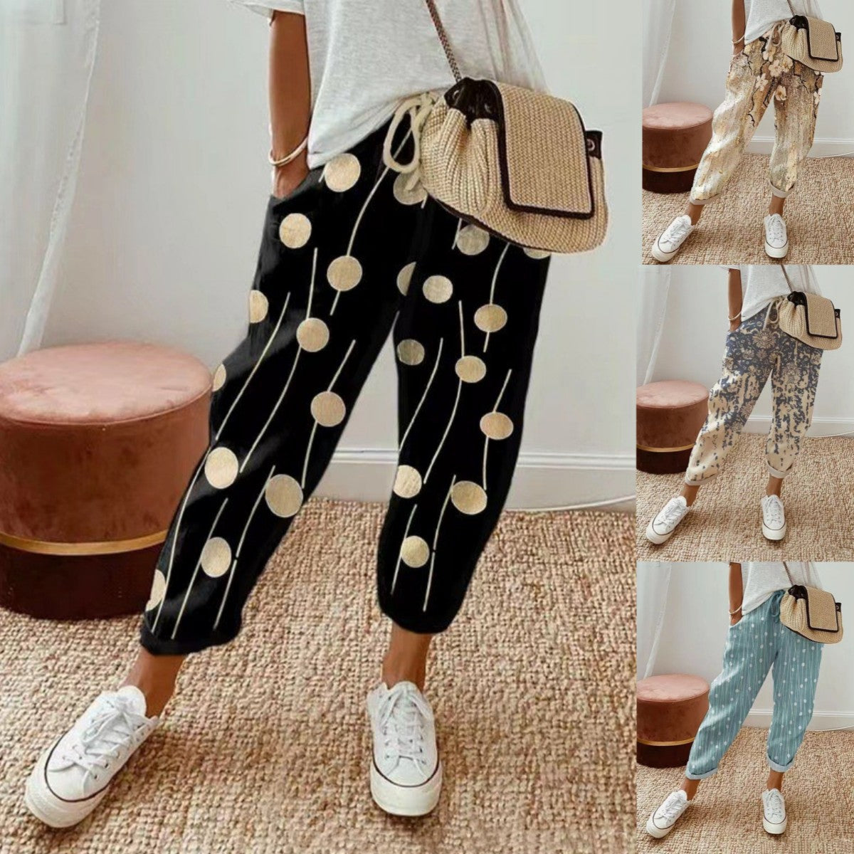 🎉Pantaloni casual de damă din bumbac și in, multicolor opțional（S-3XL）