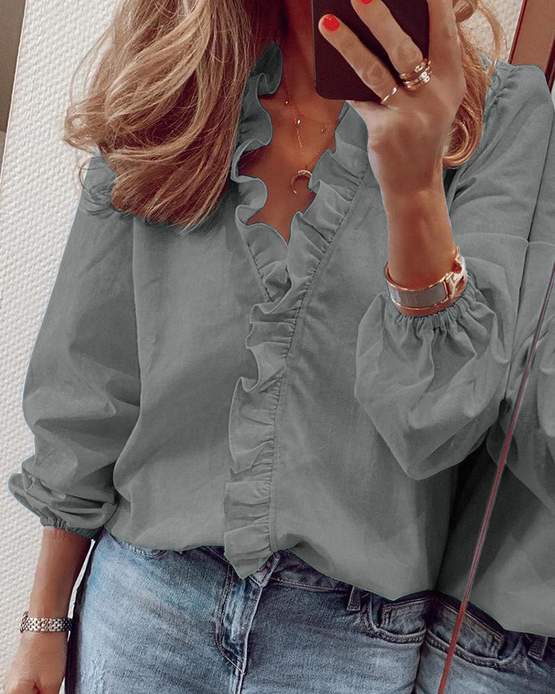 🥰【50%OFF】Cămașă cu volane pentru femei