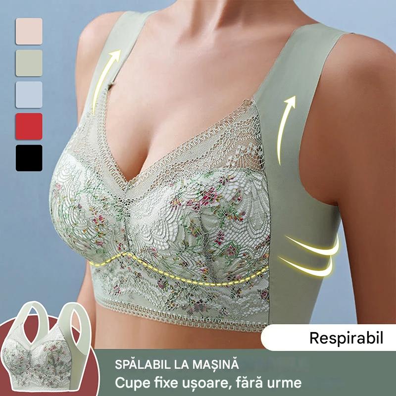 🔥🔥【Cumpărați 3, primiți 3 gratuit】【6 buc】💕🎁【40kg-100kg】Sutien de mărime mare din mătase de gheață fără cusături, respirabil și reglabil