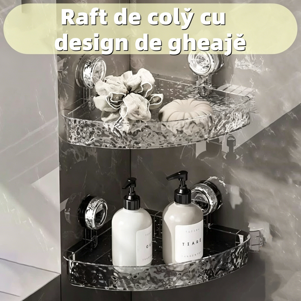 🔥 Cumperi 1 și primești 1 gratuit! 🔥 Raft de colț cu design inspirat de ghețar