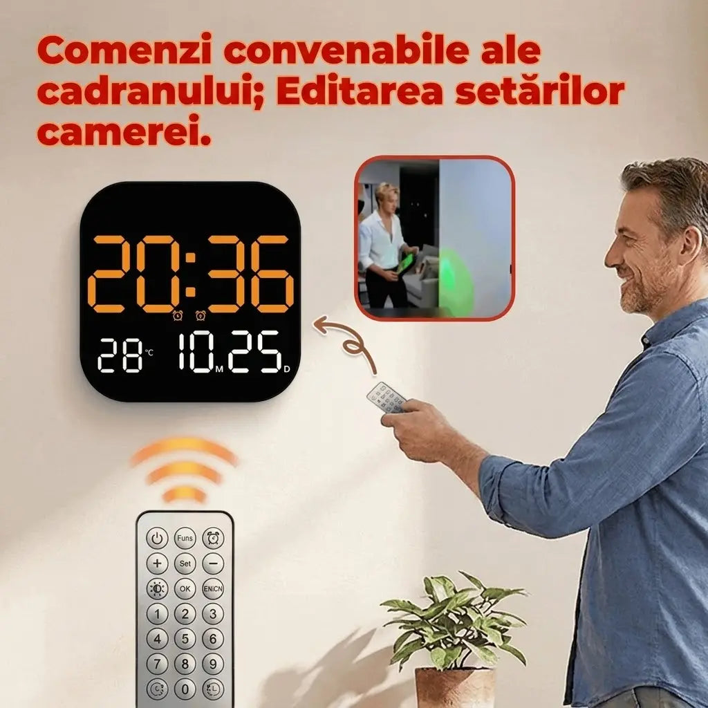 🕰️🛏️Ceas digital pentru casă și birou – alarmă, luminozitate reglabilă, funcționare silențioasă 🌙