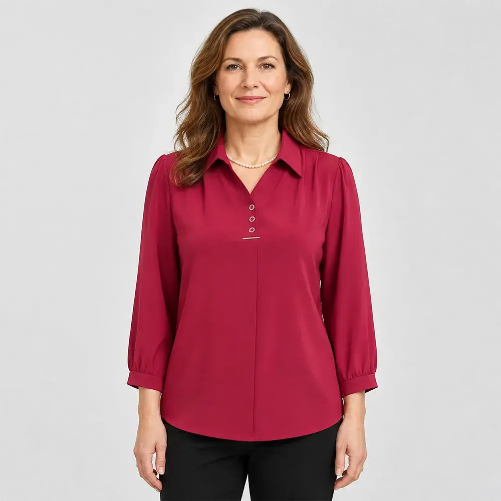 Bluză Polo Elegantă de Damă, Croială Lejeră, Mărimi XL-6XL, Fină și Respirabilă