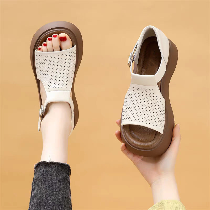 📣【35-40】Sandale romane casual pentru femei, la modă și versatile, cu gură de pește și talpă goală