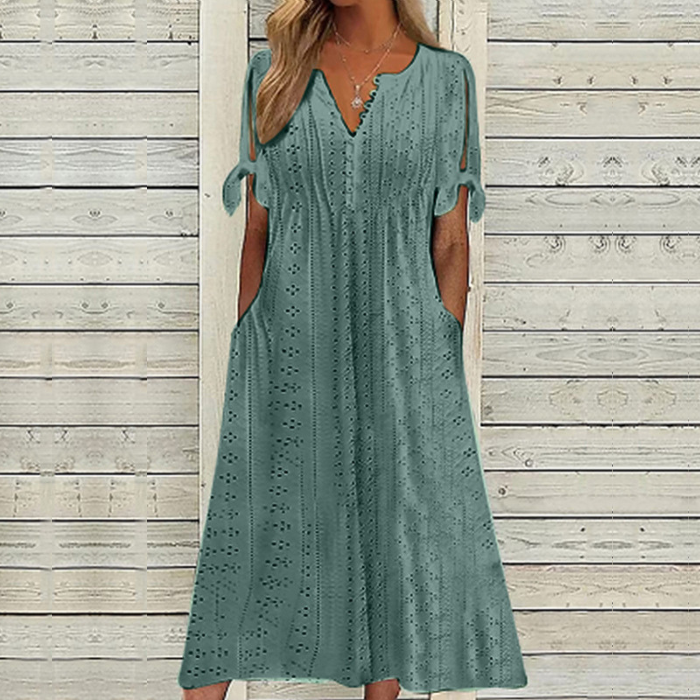 💥💥👗【Reducere de 40% + Plată la livrare】😍【S–5XL】Rochie nouă, simplă și frumoasă, de culoare solidă 2026, lejeră și casual