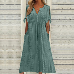 💥💥👗【Reducere de 40% + Plată la livrare】😍【S–5XL】Rochie nouă, simplă și frumoasă, de culoare solidă 2026, lejeră și casual