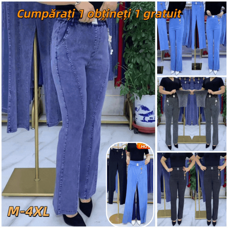 🏆👖【M-4XL】Blugi elastici de pentru femei talie înaltă