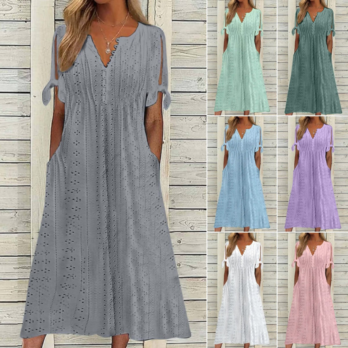 💥💥👗【Reducere de 40% + Plată la livrare】😍【S–5XL】Rochie nouă, simplă și frumoasă, de culoare solidă 2026, lejeră și casual