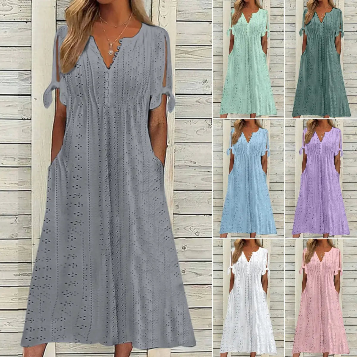 💥💥👗【Reducere de 40% + Plată la livrare】😍【S–5XL】Rochie nouă, simplă și frumoasă, de culoare solidă 2026, lejeră și casual