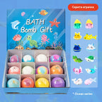 Set de 12 bile de sare de baie pentru copii, în formă de animale marine (60g fiecare)