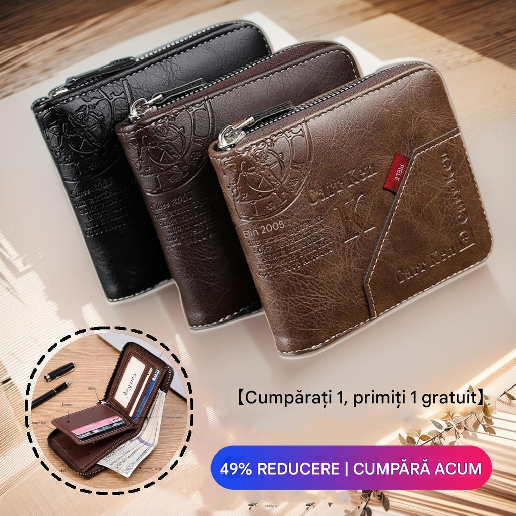💰Férfi retro cipzáras pénztárca