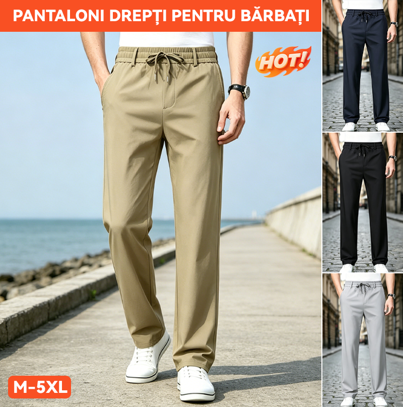 👖【Cumpărați 1 obțineți 1 gratuit】Pantaloni Casual cu Croială Dreaptă – Material Elastic, Fin și Respirabil pentru Confort Maxim