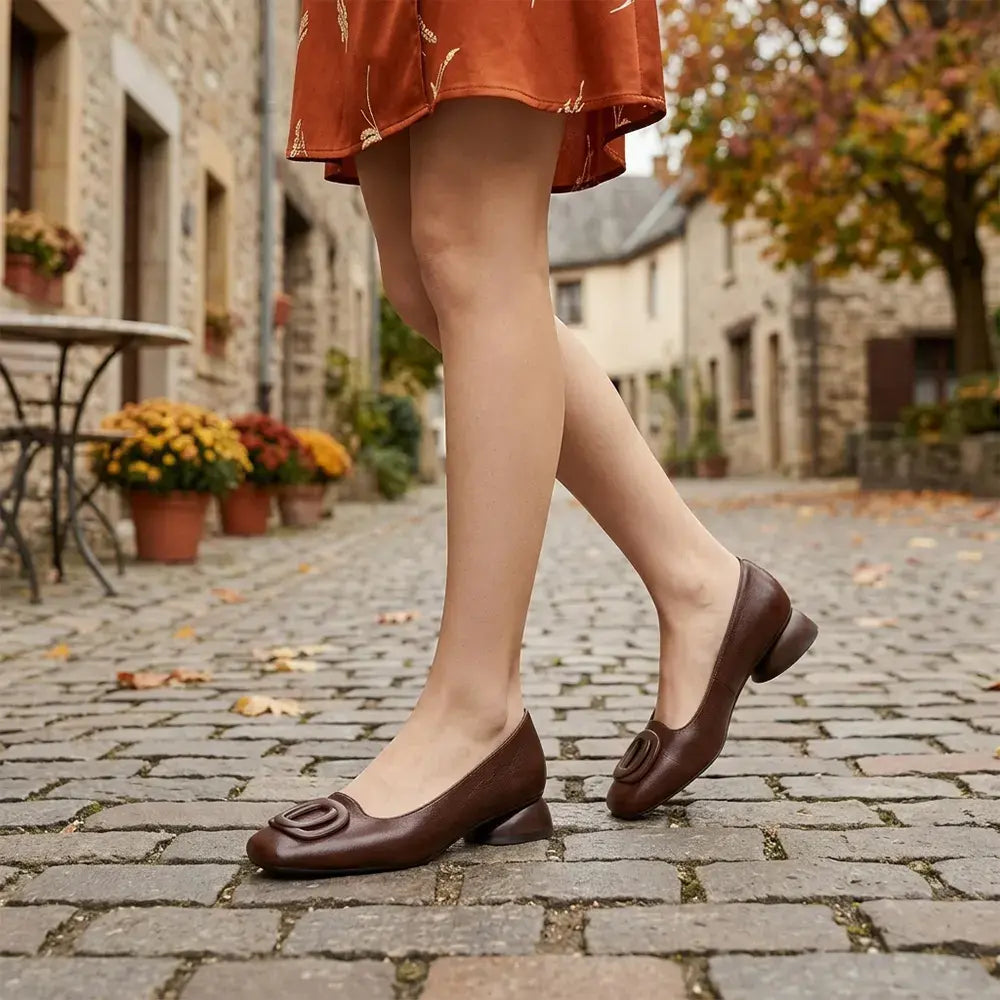 👡 Pantofi Mary Jane de damă, stil franțuzesc retro, cu talpă joasă – vârf rotund și decupați – confortabili, potriviți pentru purtarea zilnică