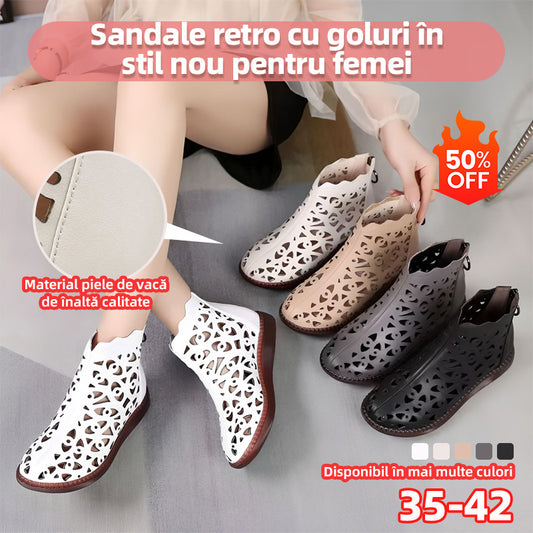 💞【35-42】2026 új kerek orrú női bőrszandál