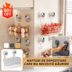 🍽️🧺Suport de depozitare cu ventuză fără perforare, suport de scurgere pentru bucătărie și baie montat pe perete