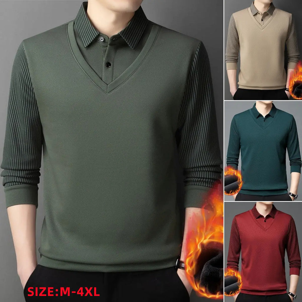 🔥【Super promoție】Pulover compozit bărbați din chenille și catifea, design îngroșat, izolație termică superioară
