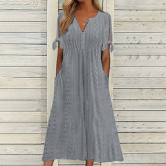 💥💥👗【Reducere de 40% + Plată la livrare】😍【S–5XL】Rochie nouă, simplă și frumoasă, de culoare solidă 2026, lejeră și casual