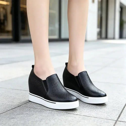 Pantofi casual la modă cu talpă groasă și efect de creștere în înălțime