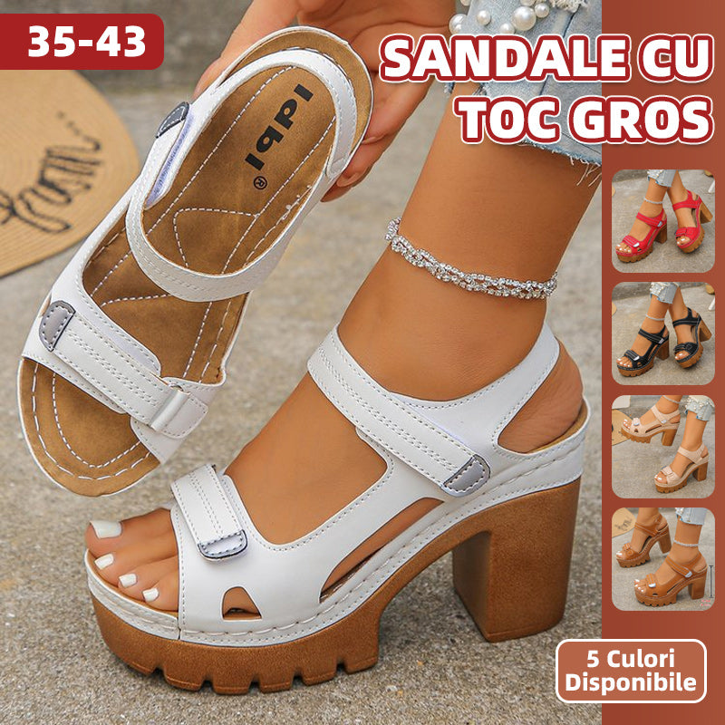 【35-43】🔥 Sandale cu toc gros și platformă – mai înaltă, mai stabilă, mai stilată