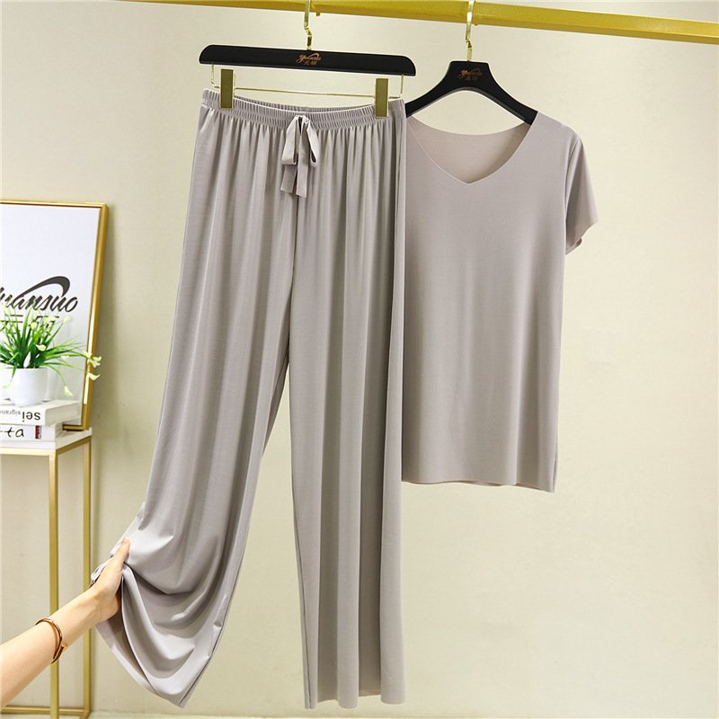 🏆【Cumpără 1 și primești 1 gratuit】【M-4XL】Costum din două piese, pantaloni cu mâneci scurte noi, din mătase de gheață
