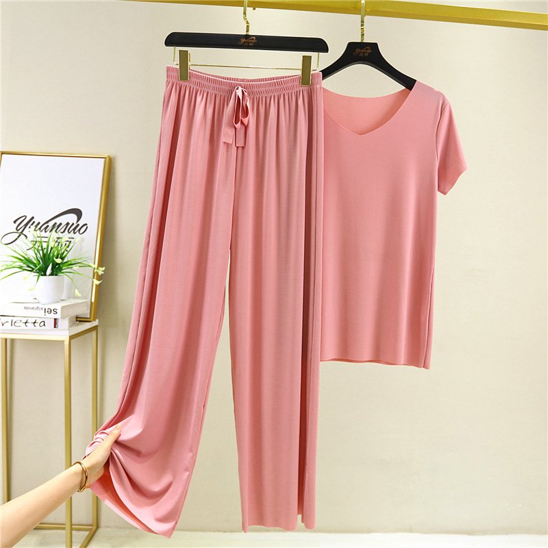 🏆【Cumpără 1 și primești 1 gratuit】【M-4XL】Costum din două piese, pantaloni cu mâneci scurte noi, din mătase de gheață