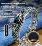 ✨️【Vásárolj 1-et, kapj 1-et ingyen】💝 Retro 925 sterling ezüst karkötő, hatkarakteres türkiz Mantra átviteli gyöngyökkel