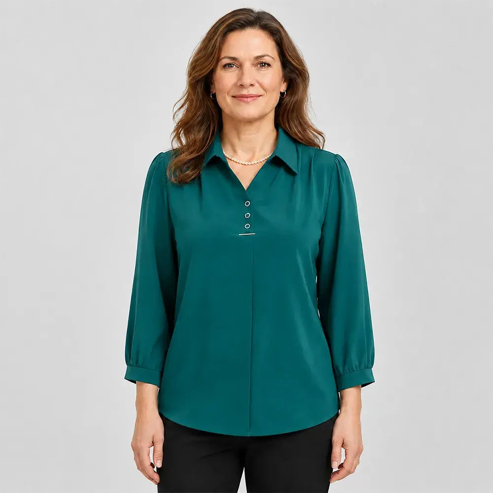 Bluză Polo Elegantă de Damă, Croială Lejeră, Mărimi XL-6XL, Fină și Respirabilă
