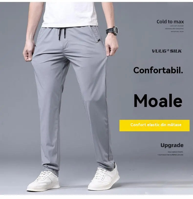 【40-115kg】🔥Pantaloni noi de mătase elastică din gheață pentru primăvară și vară 2026-Plătiți online și economisiți 30lei