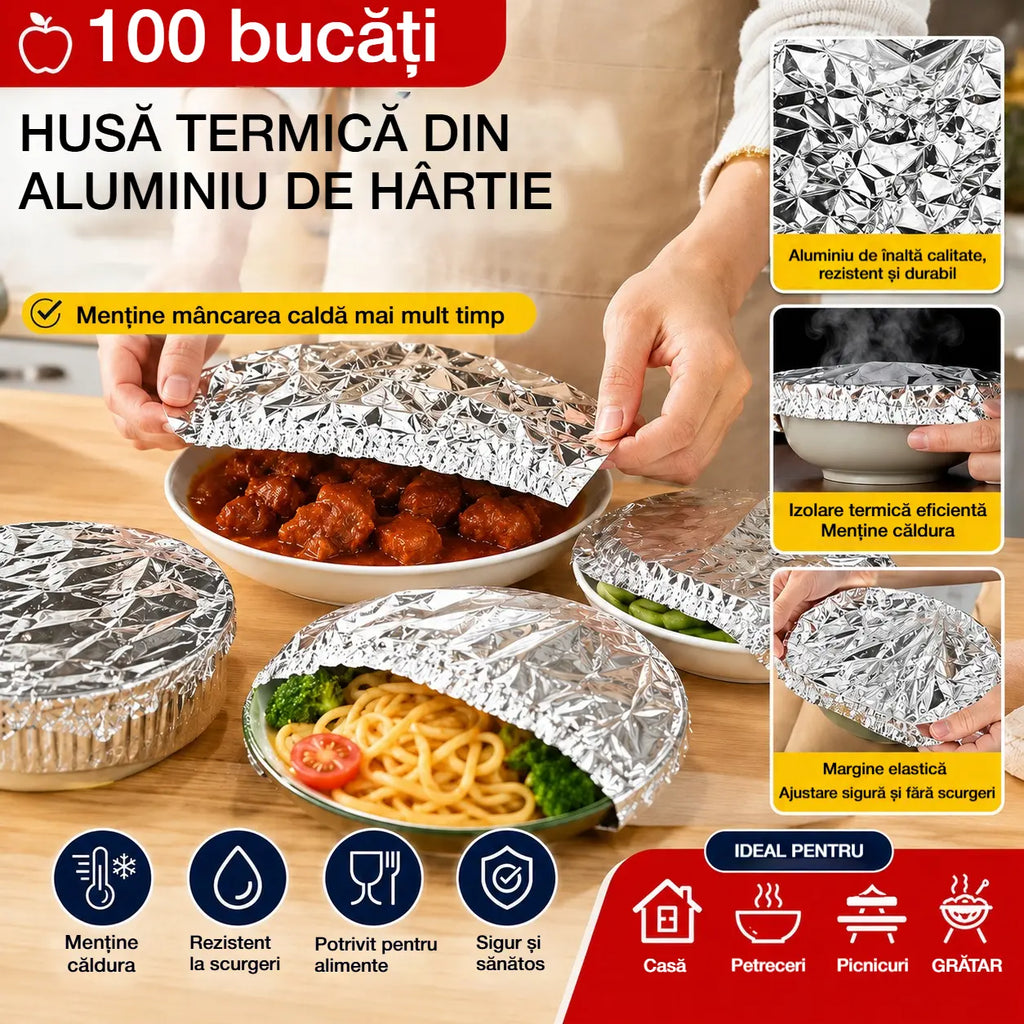 📢 Reducere de 50%! 🔥 🥗Capace din aluminiu pentru alimente – prospețime fără folie și fără mizerie