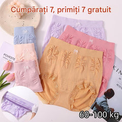 👩🔥【7 bucăți】(60-100kg) lenjerie antibacteriană pentru controlul burticii, elasticitate ridicată, talie înaltă, lenjerie de dimensiuni plus